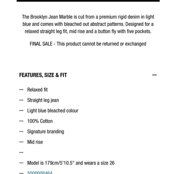 Ksubi NWT Brooklyn Jeans in Marble , Size 24 - Picture 14 of 14